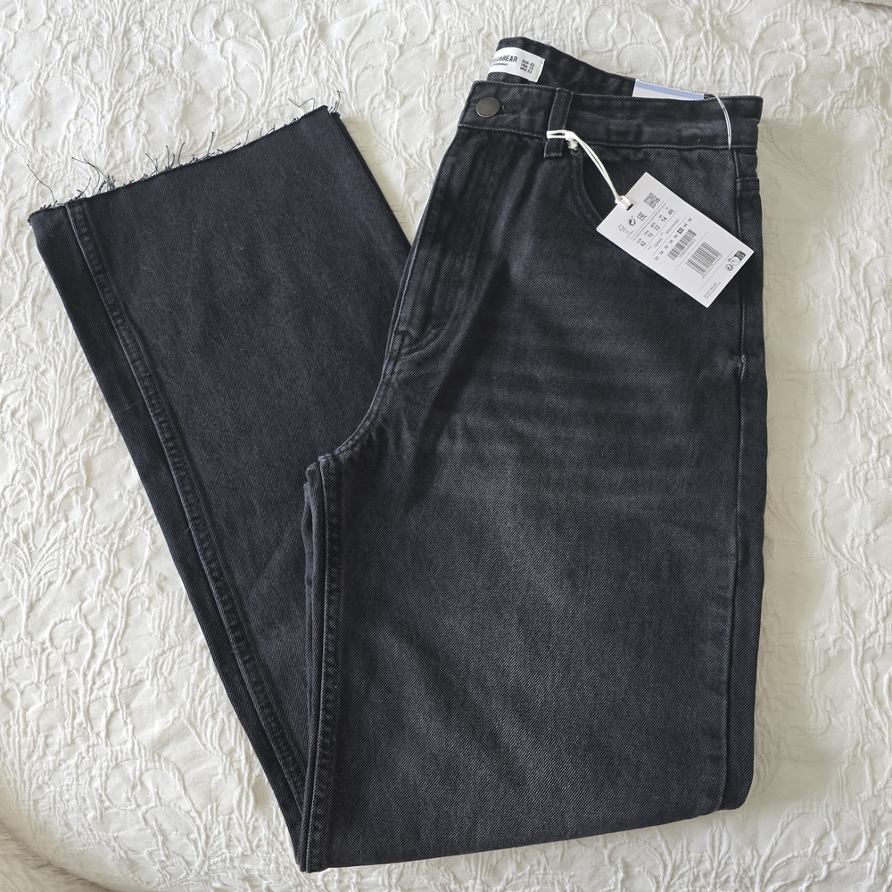Pull&Bear Women's Black High Rise Jeans